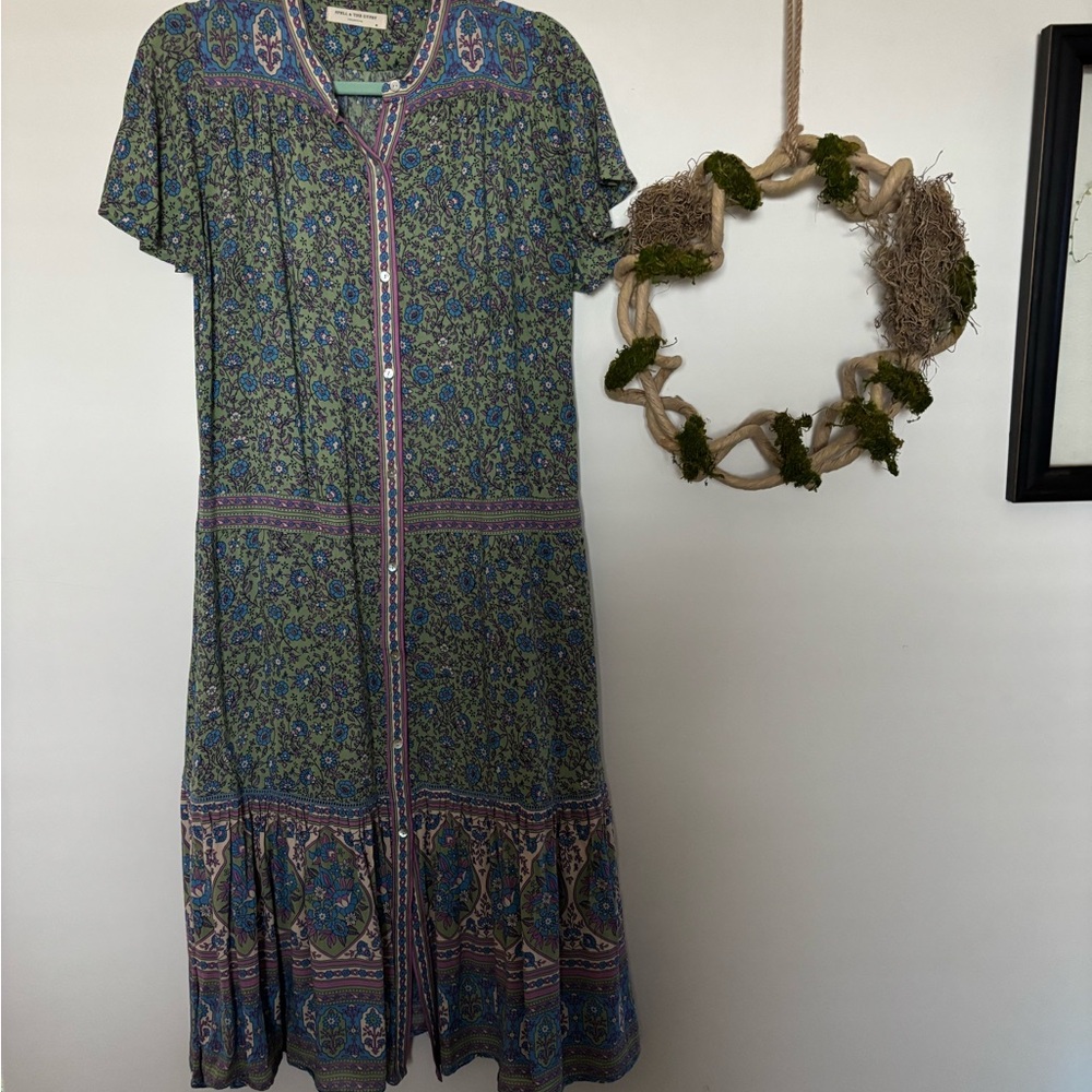 Spell Green Jasmine flutter sleeves midi - Picture 6 of 15